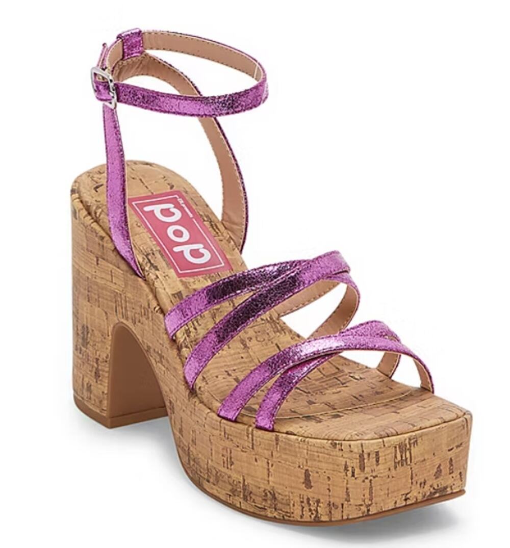 Pop Womens Admission Heeled Sandals Pink Fuschia Size 9.5M